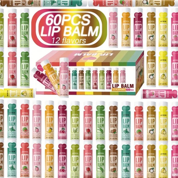 60 pieces of Vibrant Lip Balm Collection - 12 Flavors NEW in box and sealed - Picture 3 of 9